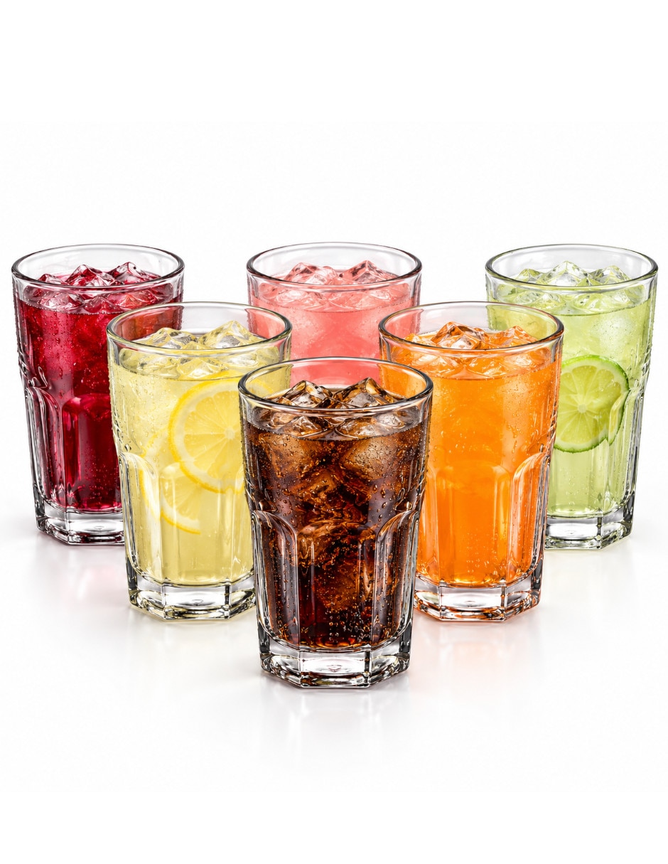 Vaso para agua de vidrio con 6 piezas