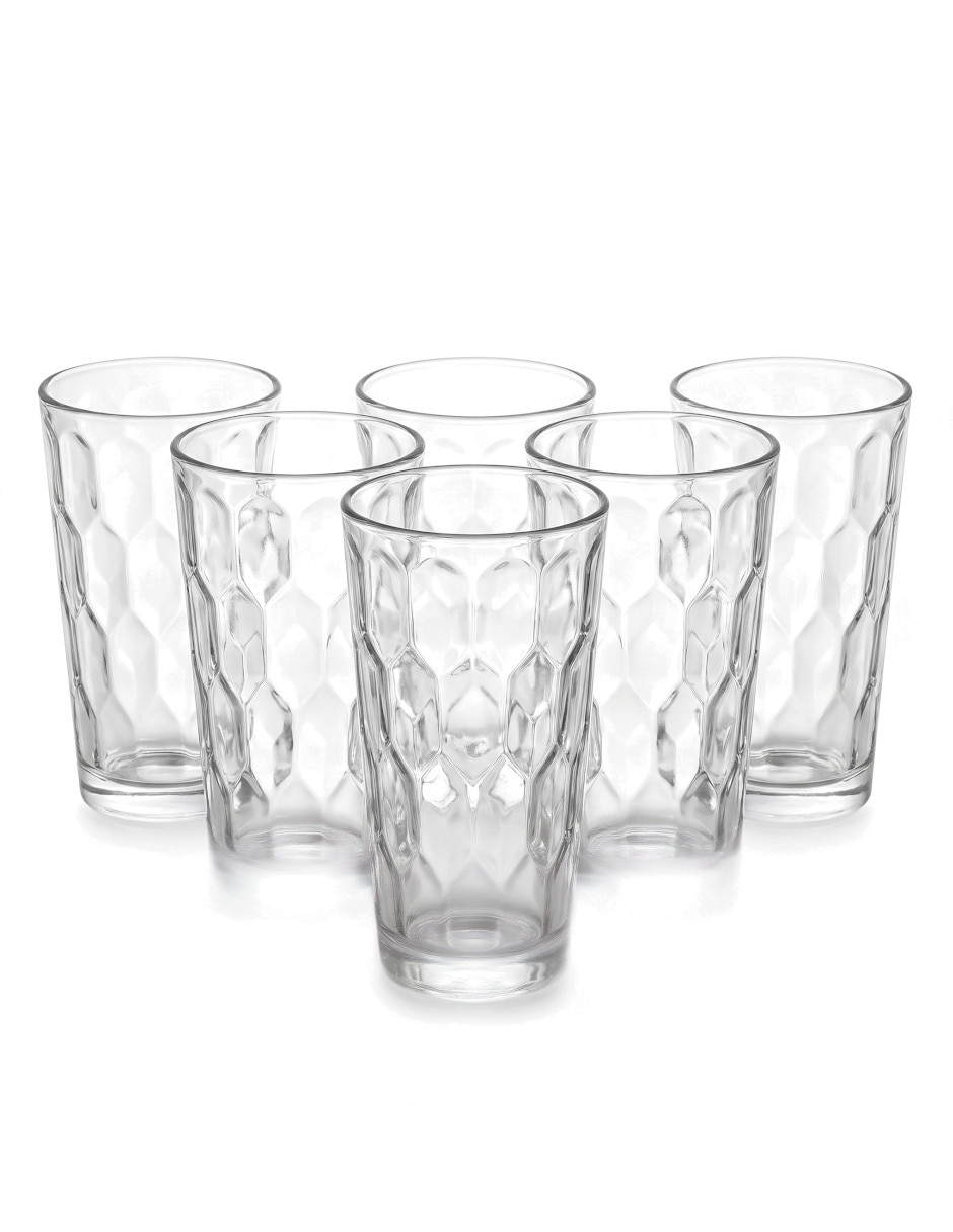 Vaso para agua de vidrio con 6 piezas