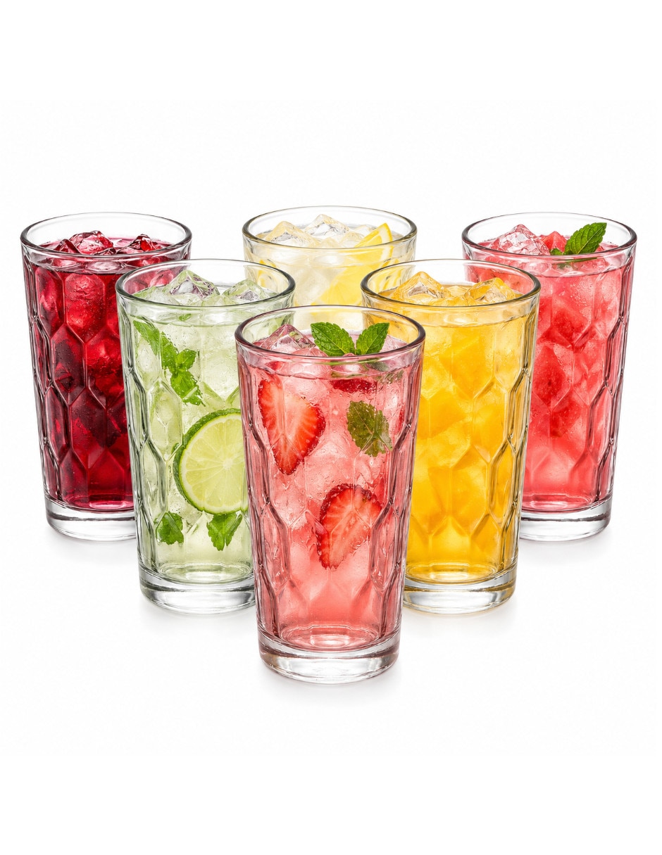 Vaso para agua de vidrio con 6 piezas