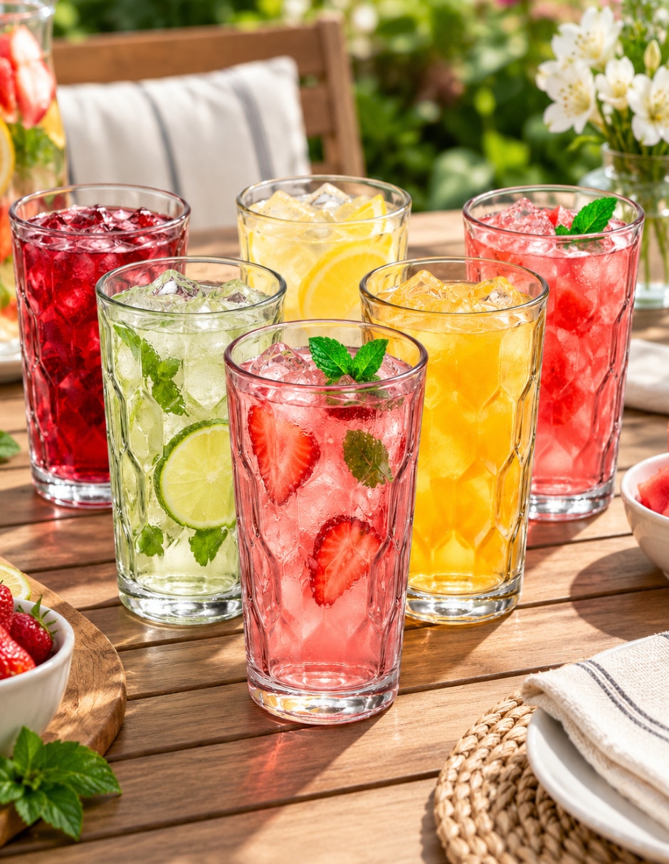Vaso para agua de vidrio con 6 piezas