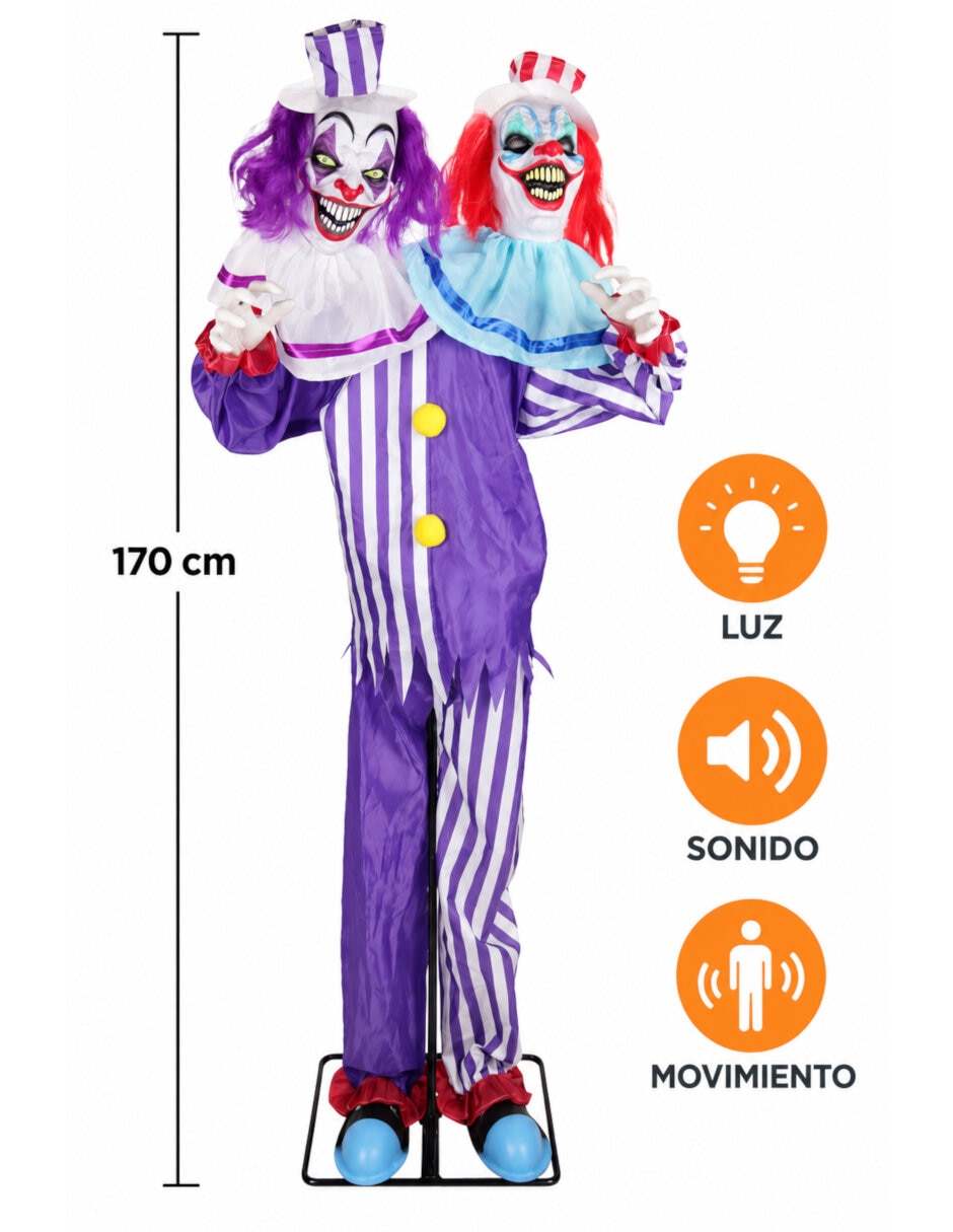 Figura decorativa de Payaso Halloween Animatronic