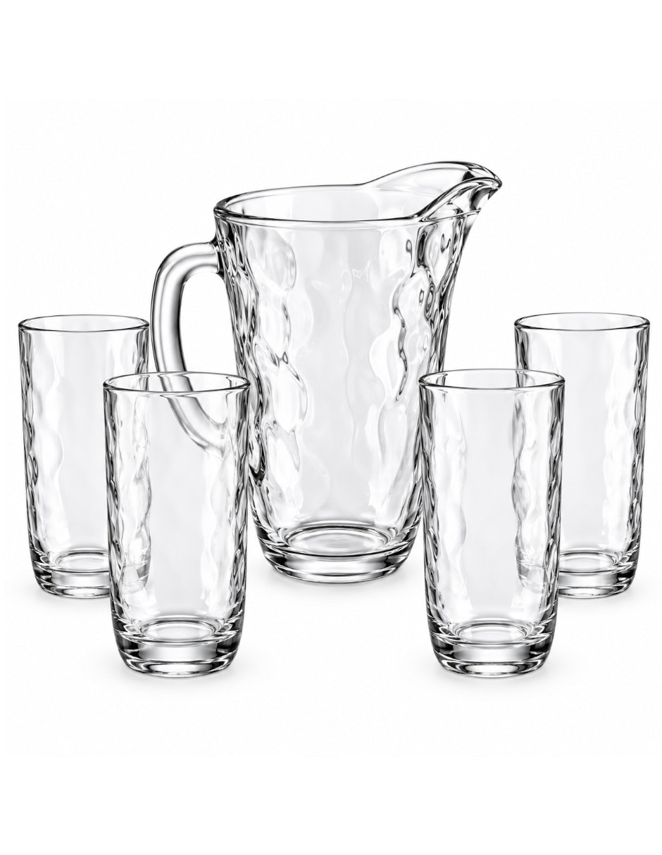Set jarra con vasos vidrio
