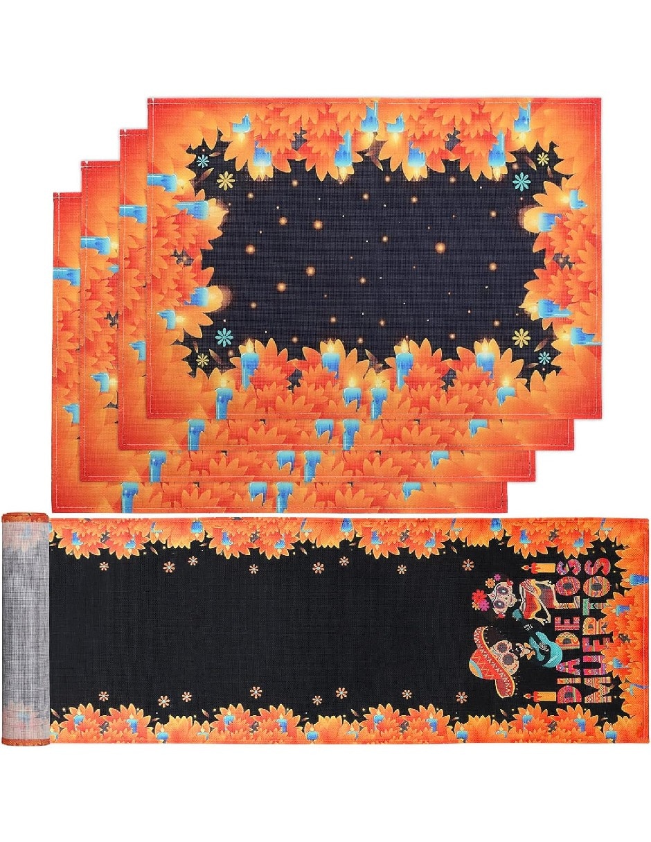 Camino mesa rectangular día de muertos Camino mesa rectangular día de muertos
