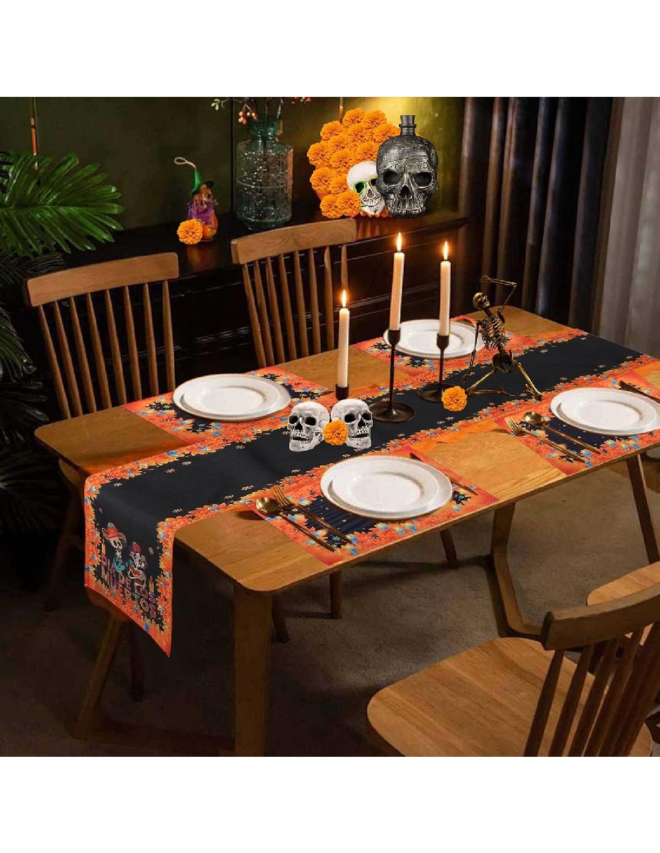 Camino mesa rectangular día de muertos 4