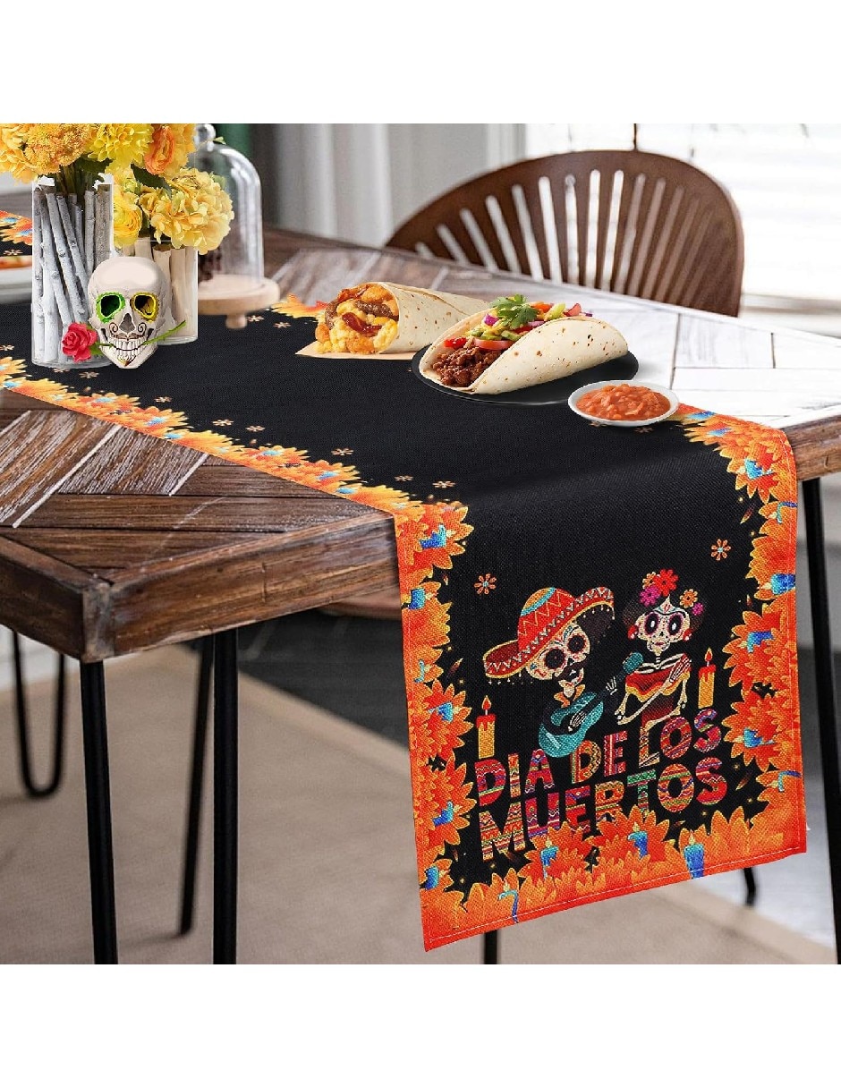 Camino mesa rectangular día de muertos 2
