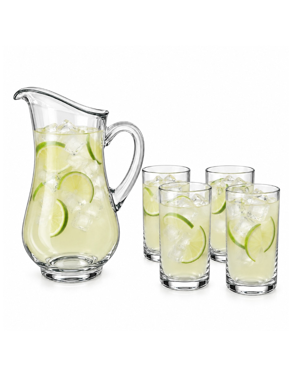 Set jarra con vasos vidrio 5