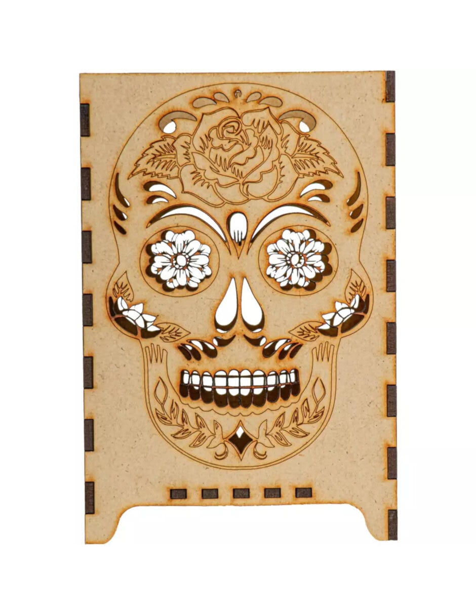 Figura decorativa de lámpara día de muertos lámpara de mdf