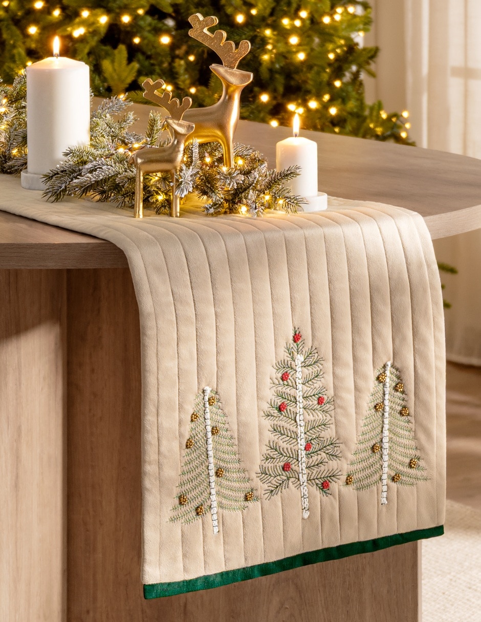 Camino mesa rectangular pine navidad 2