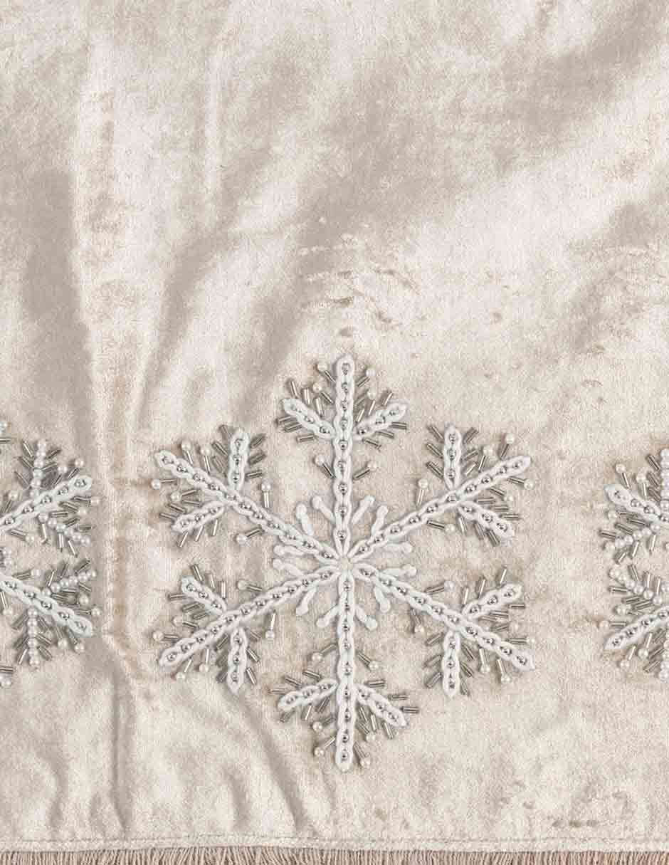 Camino mesa rectangular snowflake navidad 3
