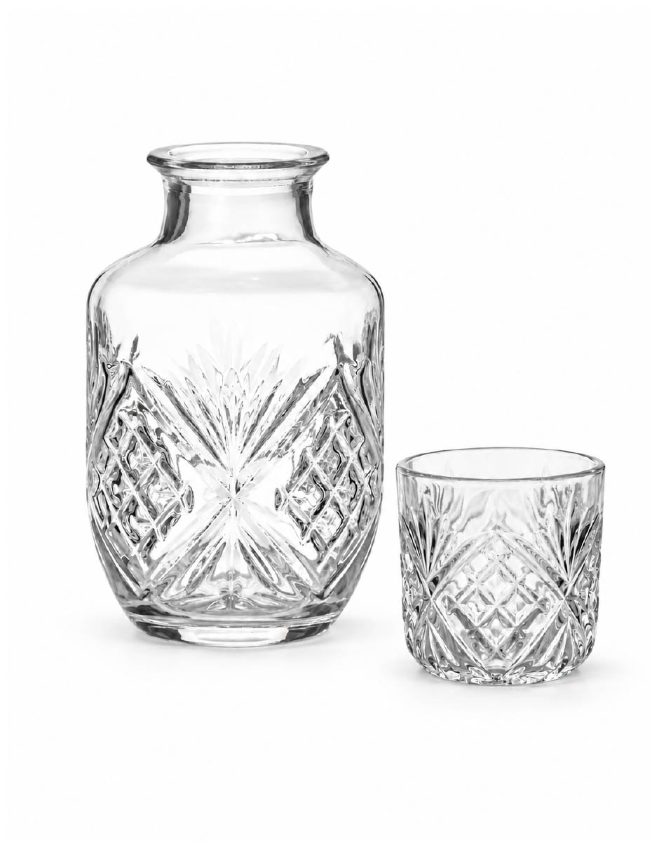 Set jarra con vasos vidrio 3