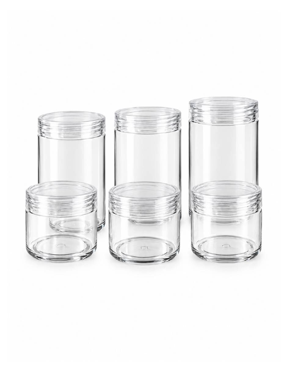 Kit de contenedores glazé de vidrio 6 piezas
