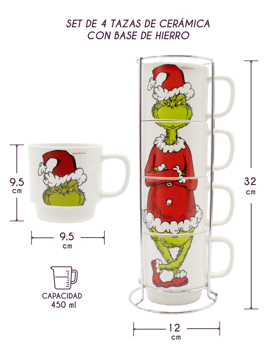 Taza grinch grinch 4 piezas 10