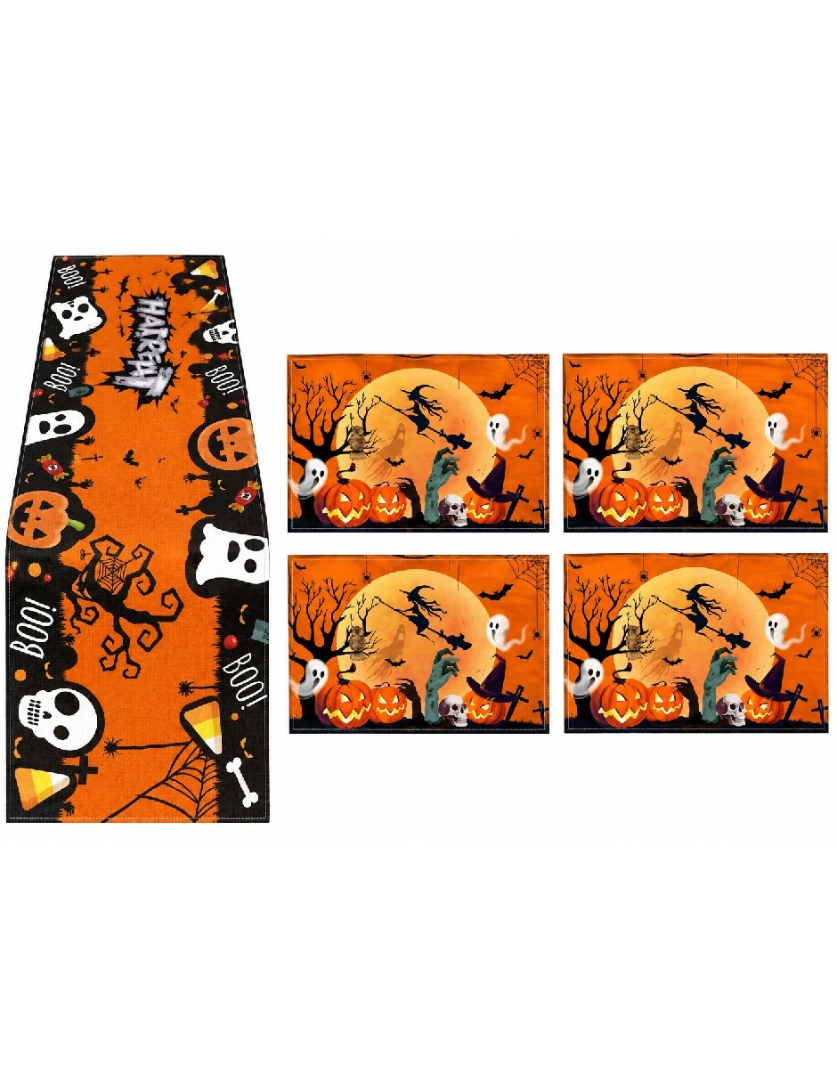 Set mantel individual rectangular halloween