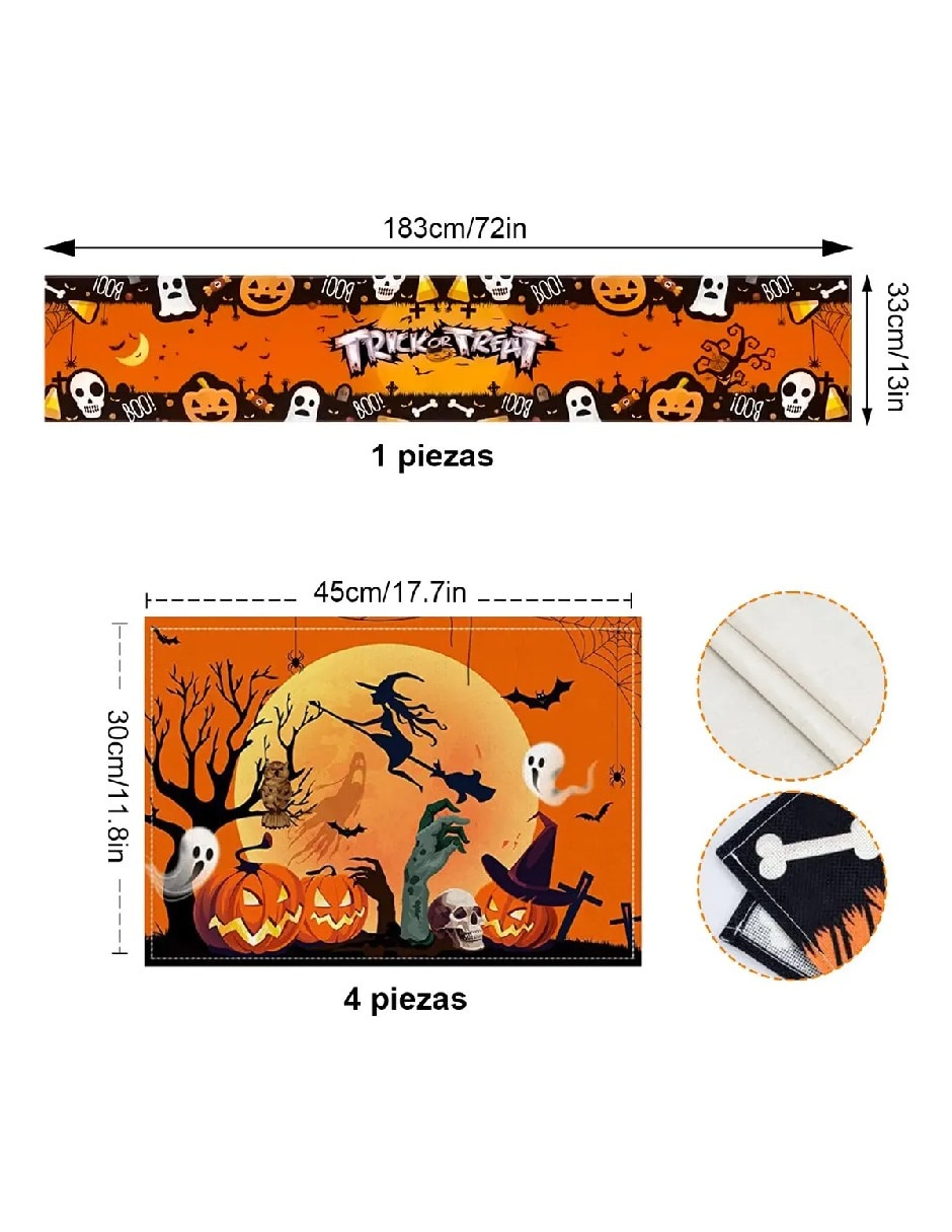 Set mantel individual rectangular halloween 5