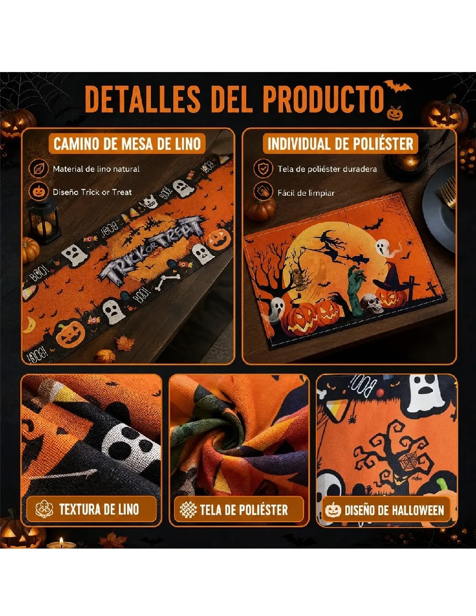 Set mantel individual rectangular halloween 3