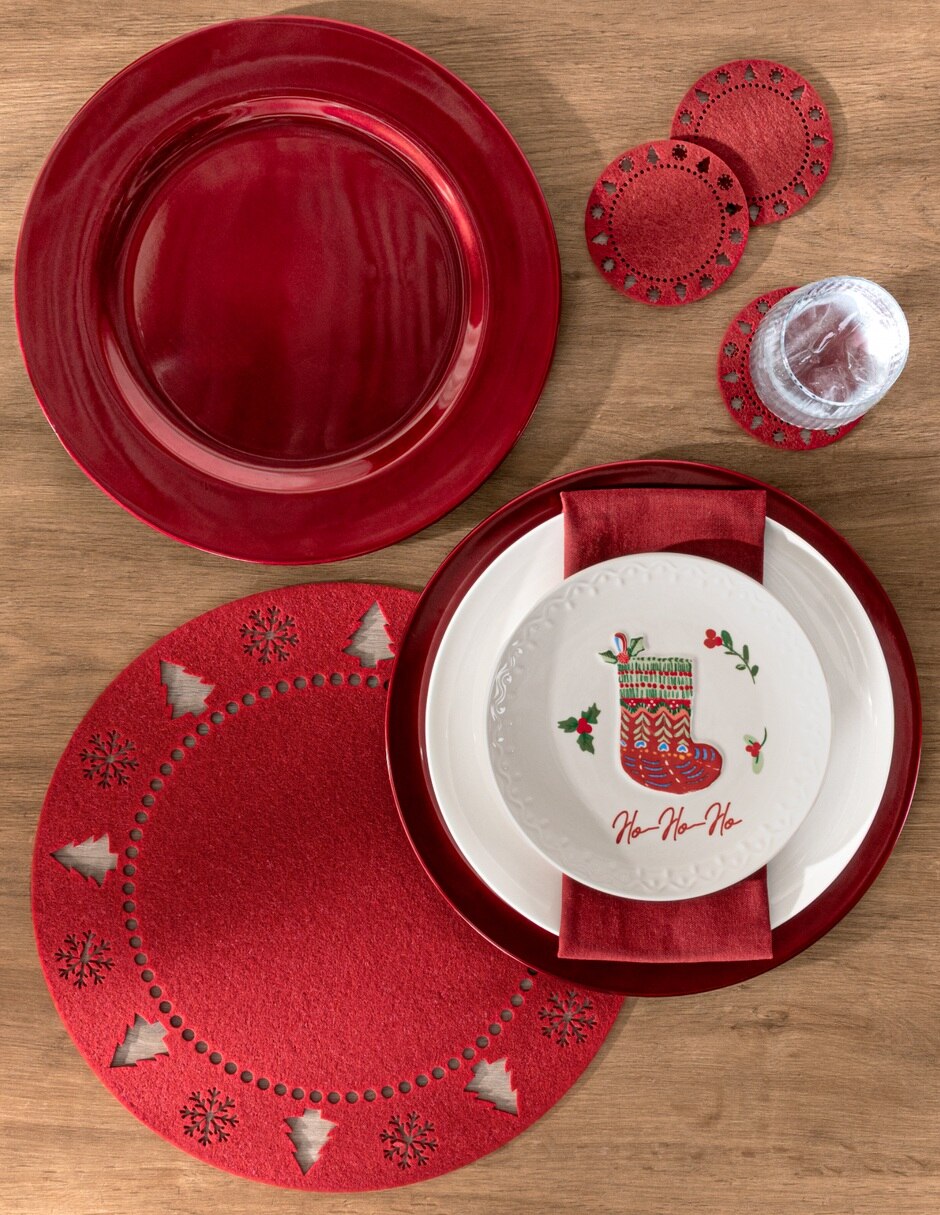 Set de portavasos Holly Navidad 8 piezas 2