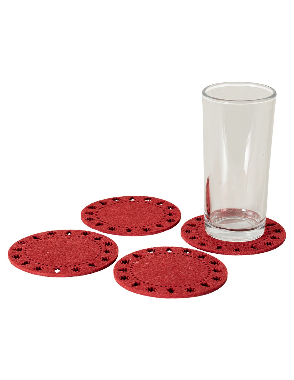 Set de portavasos Holly Navidad 8 piezas 3