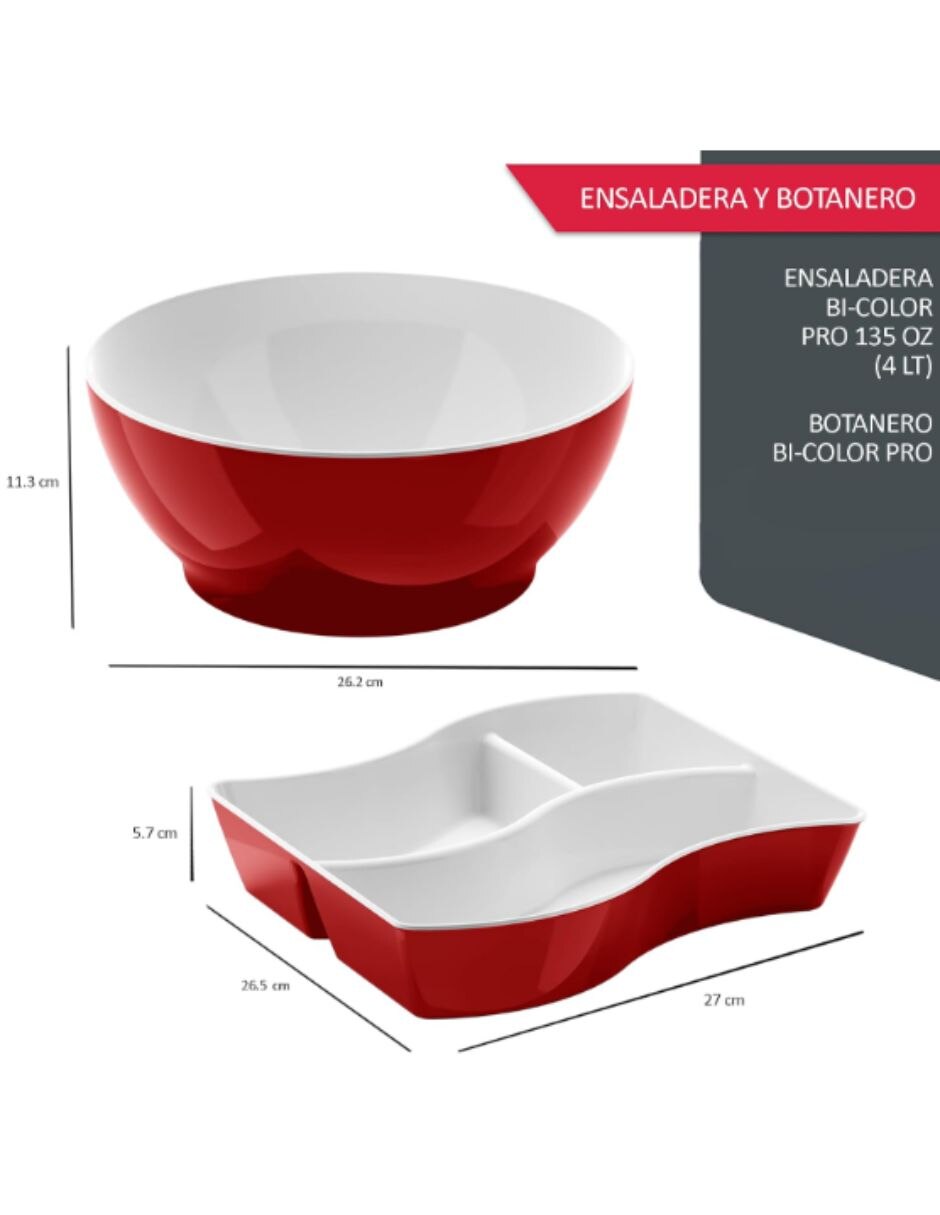Ensaladera Set Botanero de Plástico 3