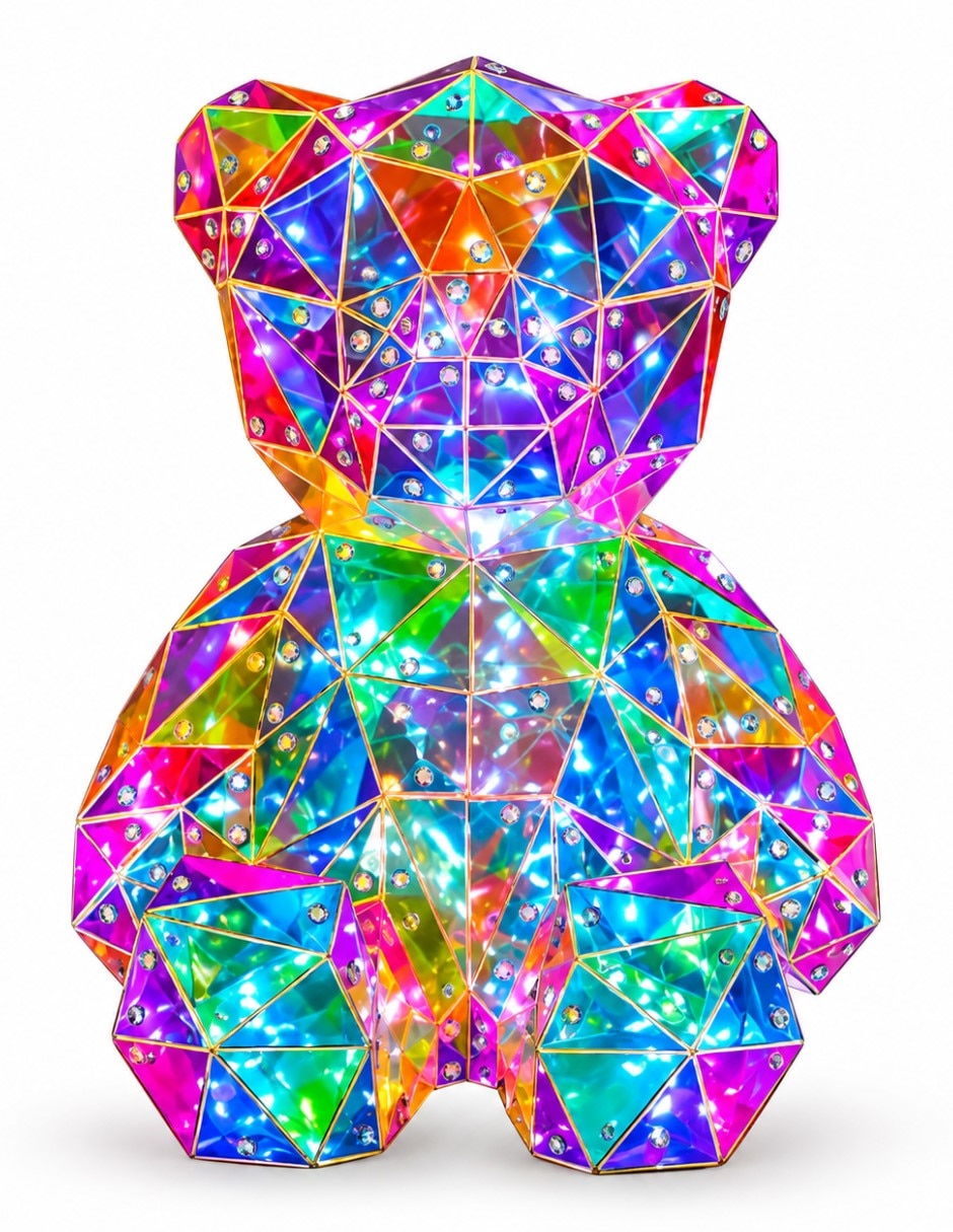 Figura decorativa de oso geométrica tornazol