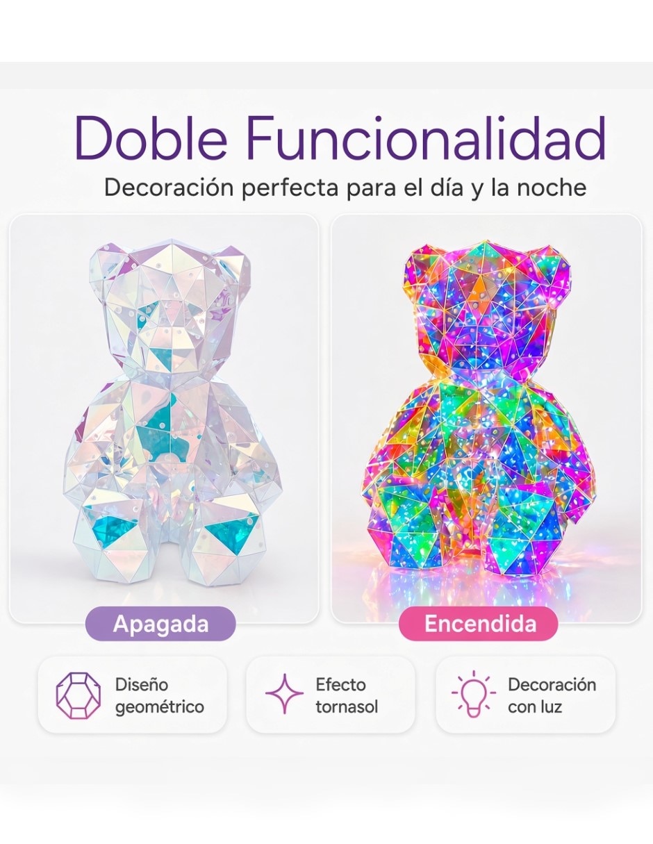 Figura decorativa de oso geométrica tornazol 2