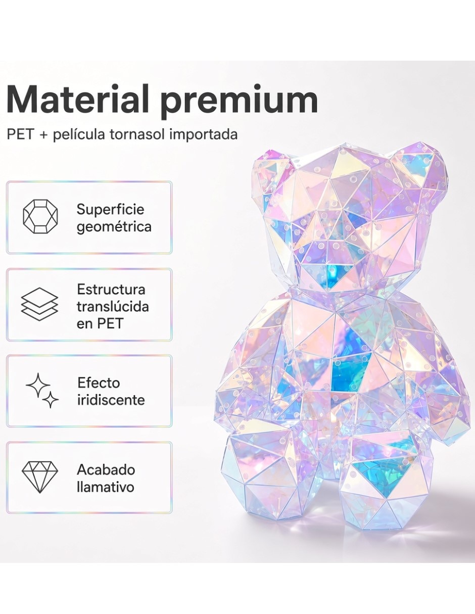 Figura decorativa de oso geométrica tornazol 5