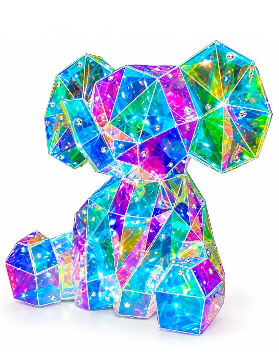 Figura decorativa de elefante geométrica tornazol