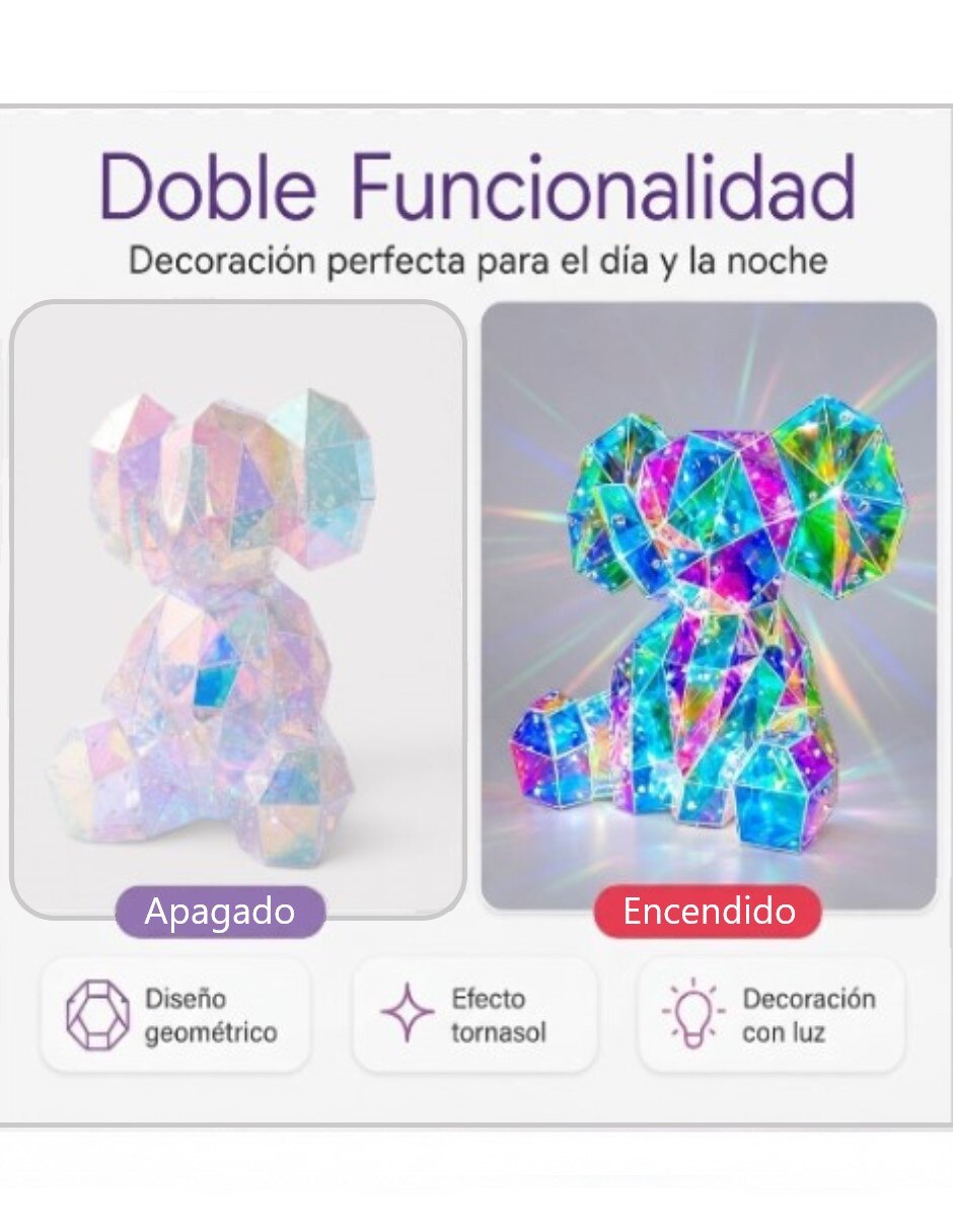 Figura decorativa de elefante geométrica tornazol 2