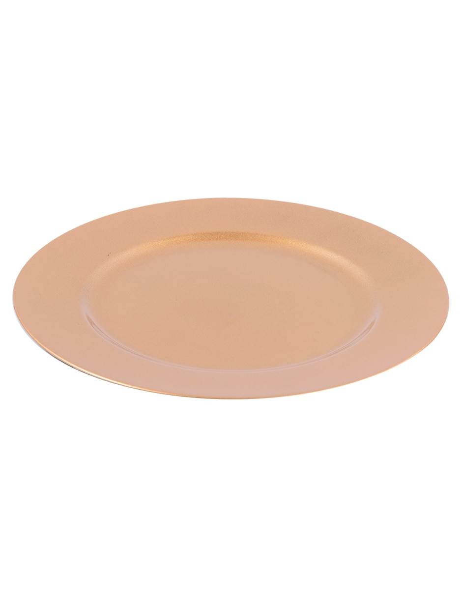 Plato base Plato Base Dorado de plástico 6 piezas 3