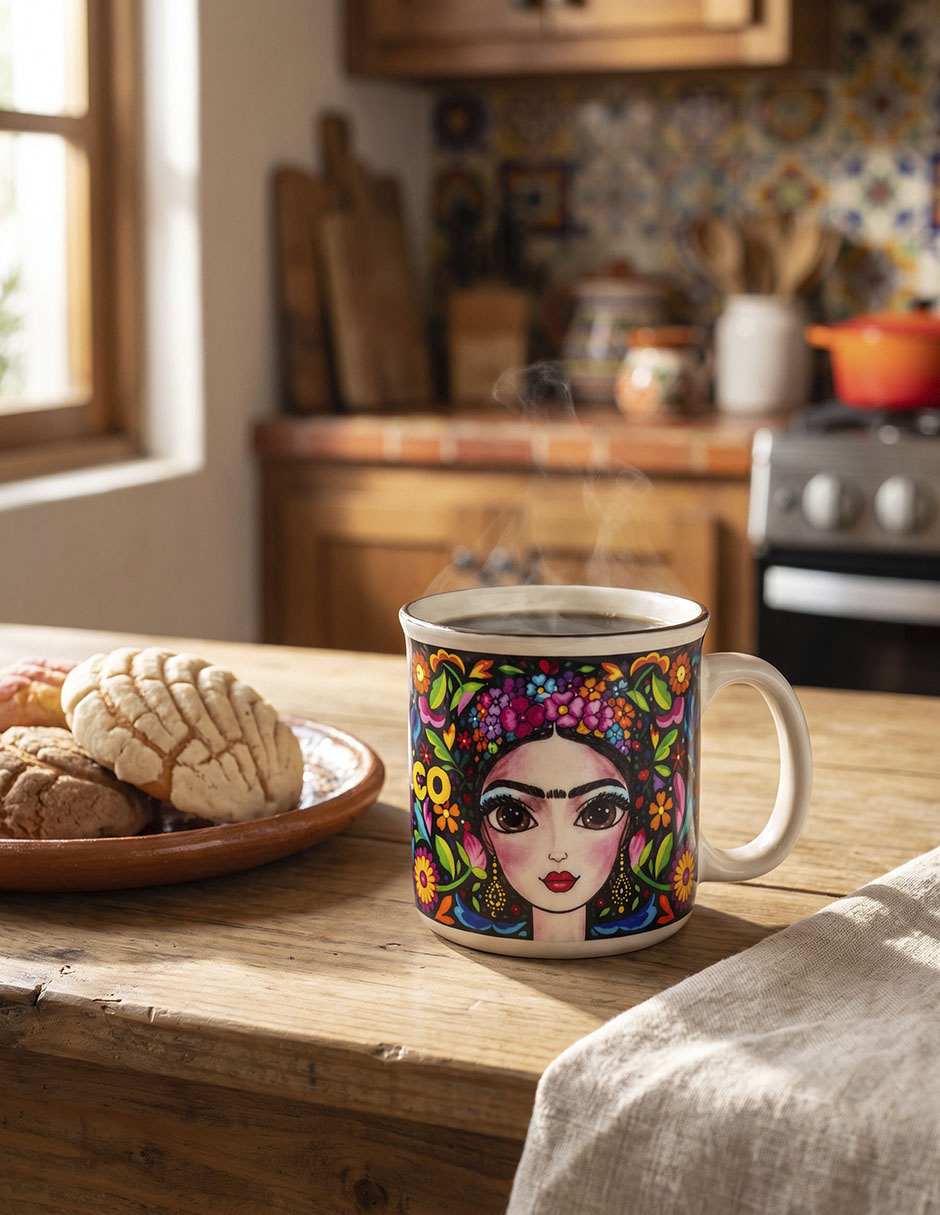 Taza/Set de tazas/Taza con difusor Redonda Frida Kahlo 1 pieza piezas 3