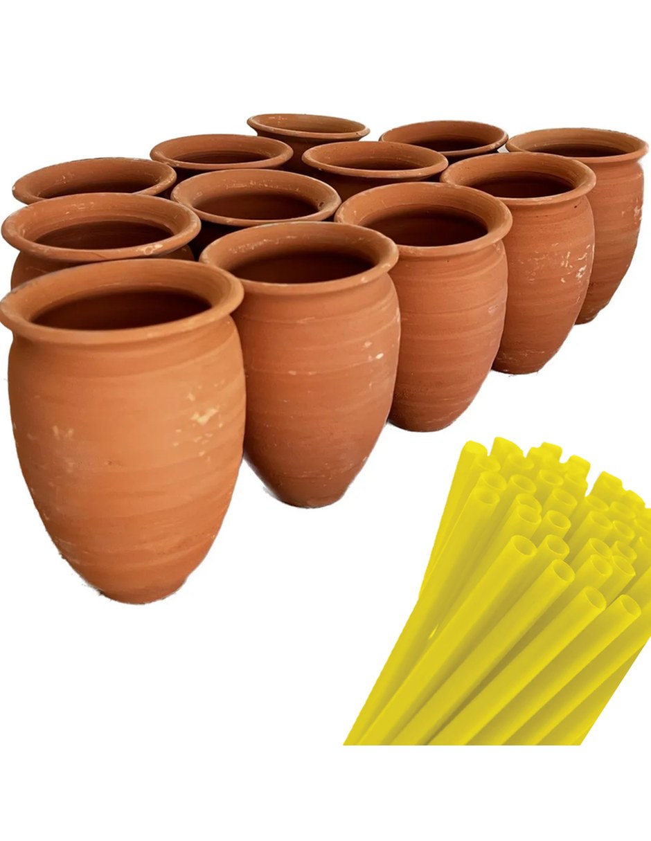 Vaso Tequilero de Arcilla roja con Individual piezas 13