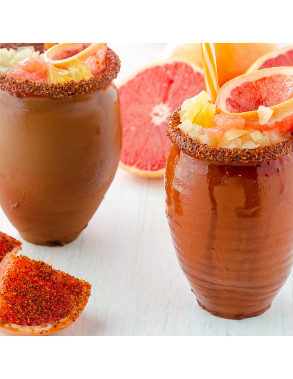 Vaso Tequilero de Arcilla roja con Individual piezas 3