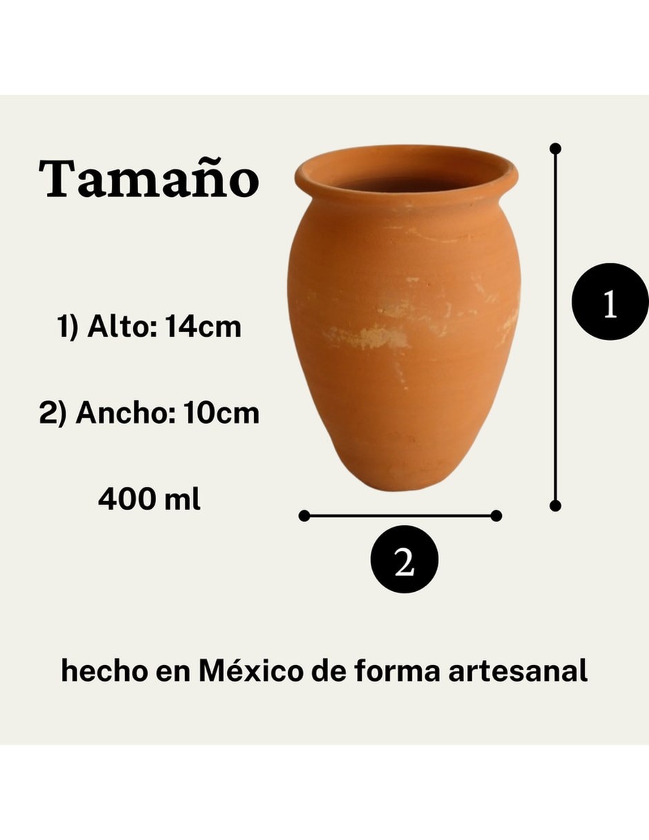 Vaso Tequilero de Arcilla roja con Individual piezas 9