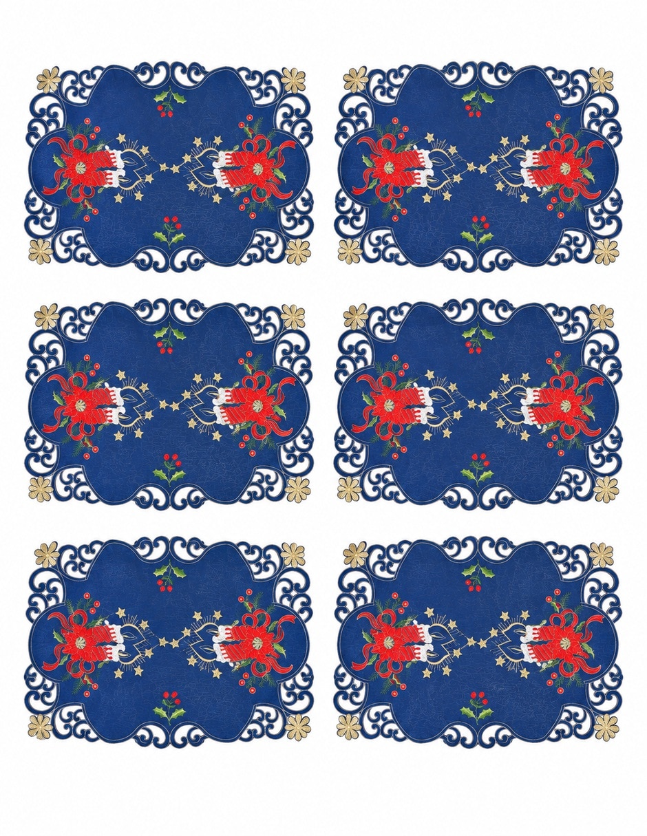 Set mantel individual rectangular navideños