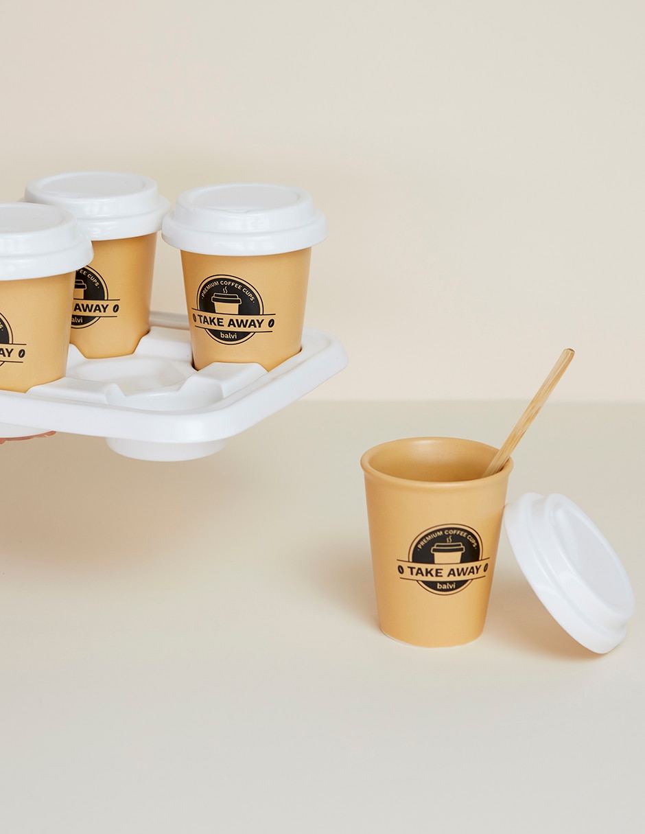 Taza con tapa 4 piezas 9