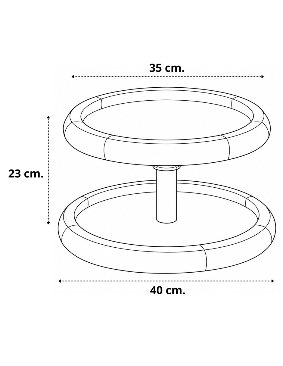 Charola giratoria de dos niveles de madera 6