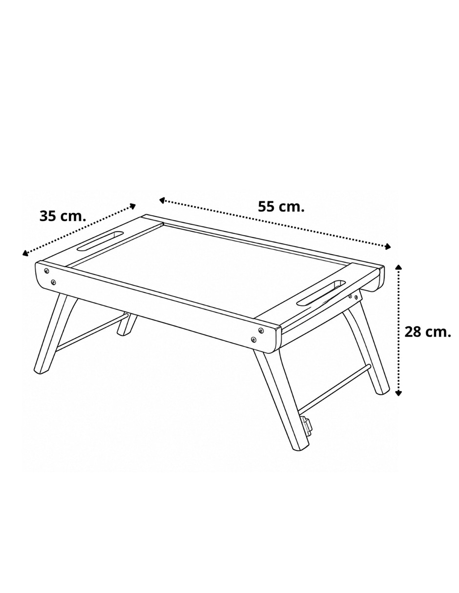 Charola de servicio mesa plegable para cama de madera 9